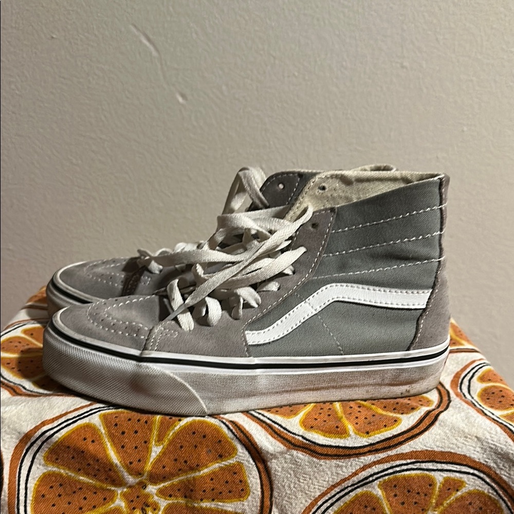 High-Top Sneakers in Gray and White